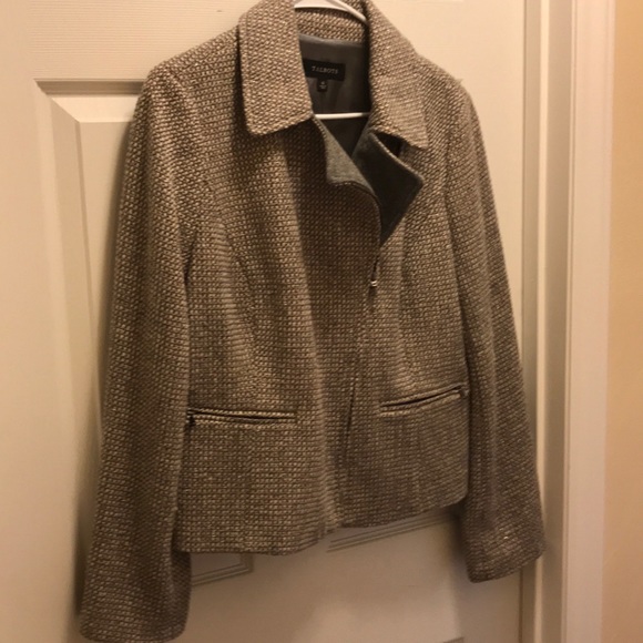 Grey tweed motorcycle jacket Talbots 12 - Picture 9 of 9